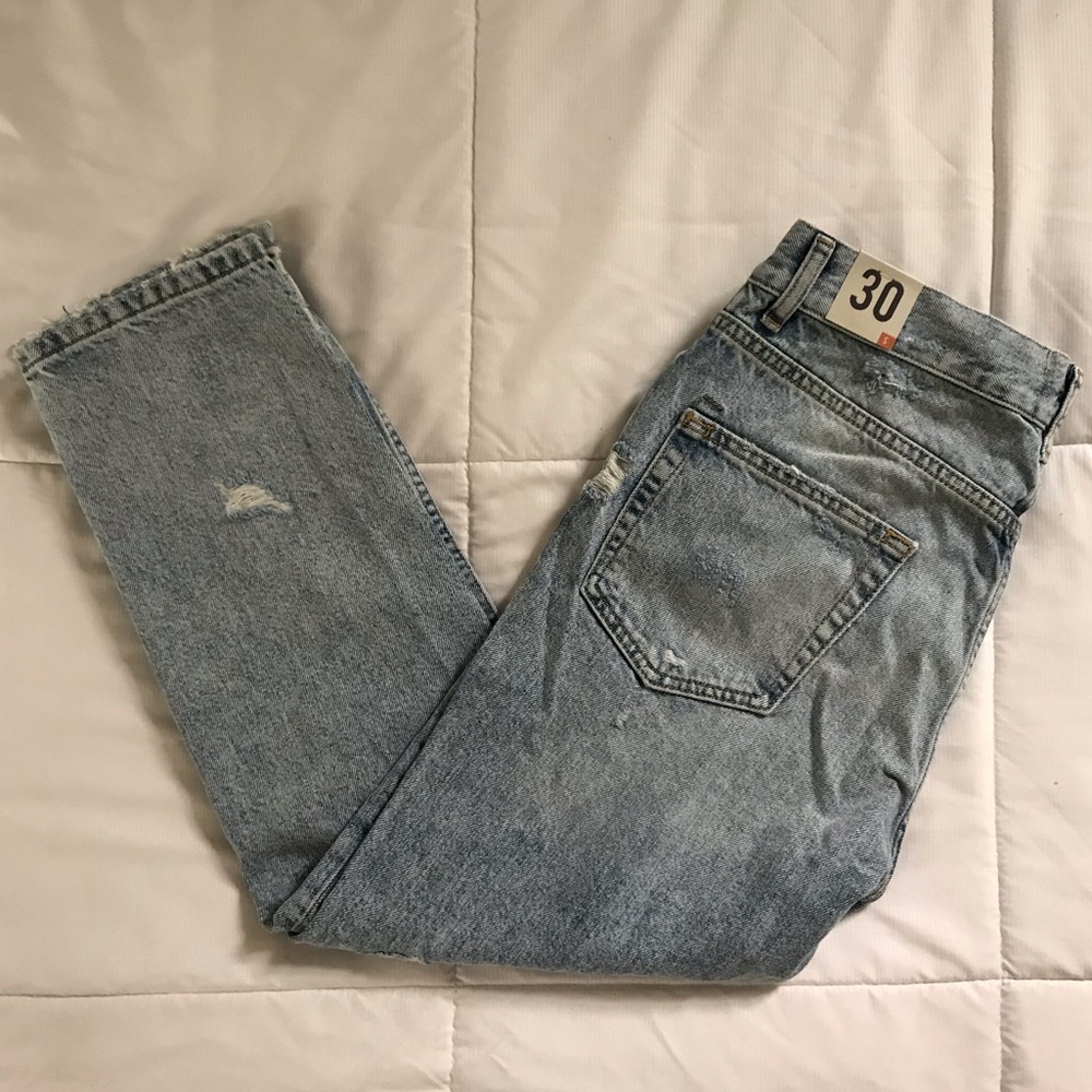 NWT Distressed Topman Denim Tapered Jeans - Picture 2 of 4